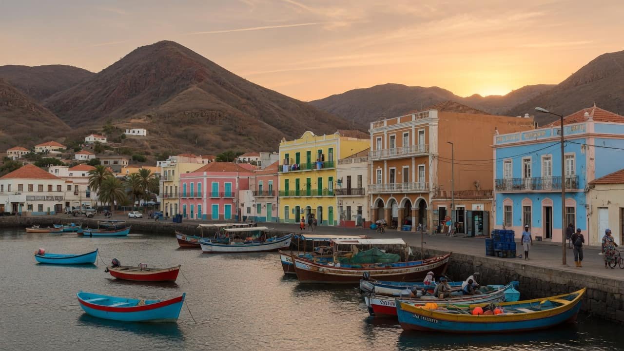 A journey scene connecting the Cape Verde islands with treatment in India.