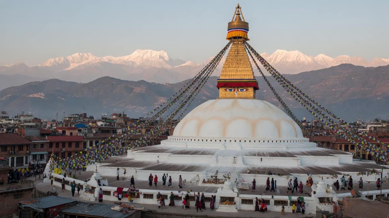 A journey from Nepal towards India: mountain landscape giving way to the plains and the open border.