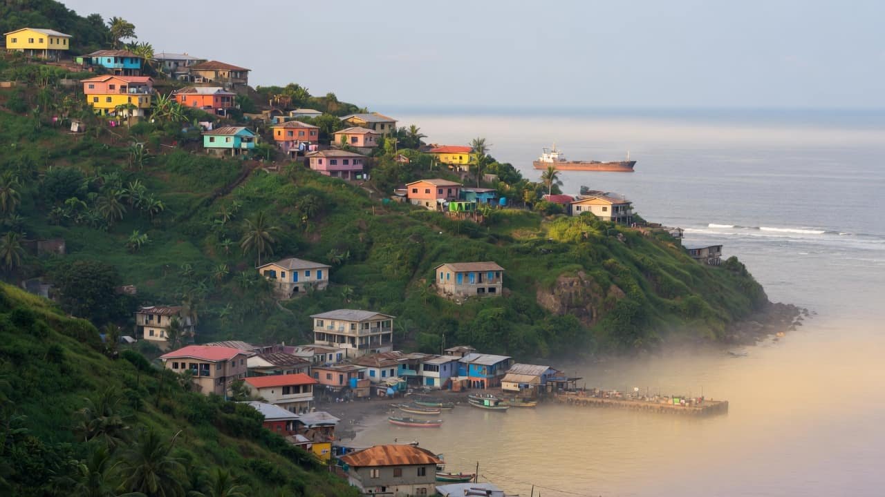 A journey scene connecting Freetown, Sierra Leone with treatment in India.